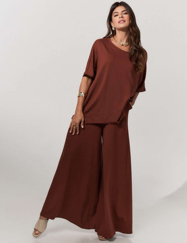 Conjunto Vicenza Lisa Marrom Tamara