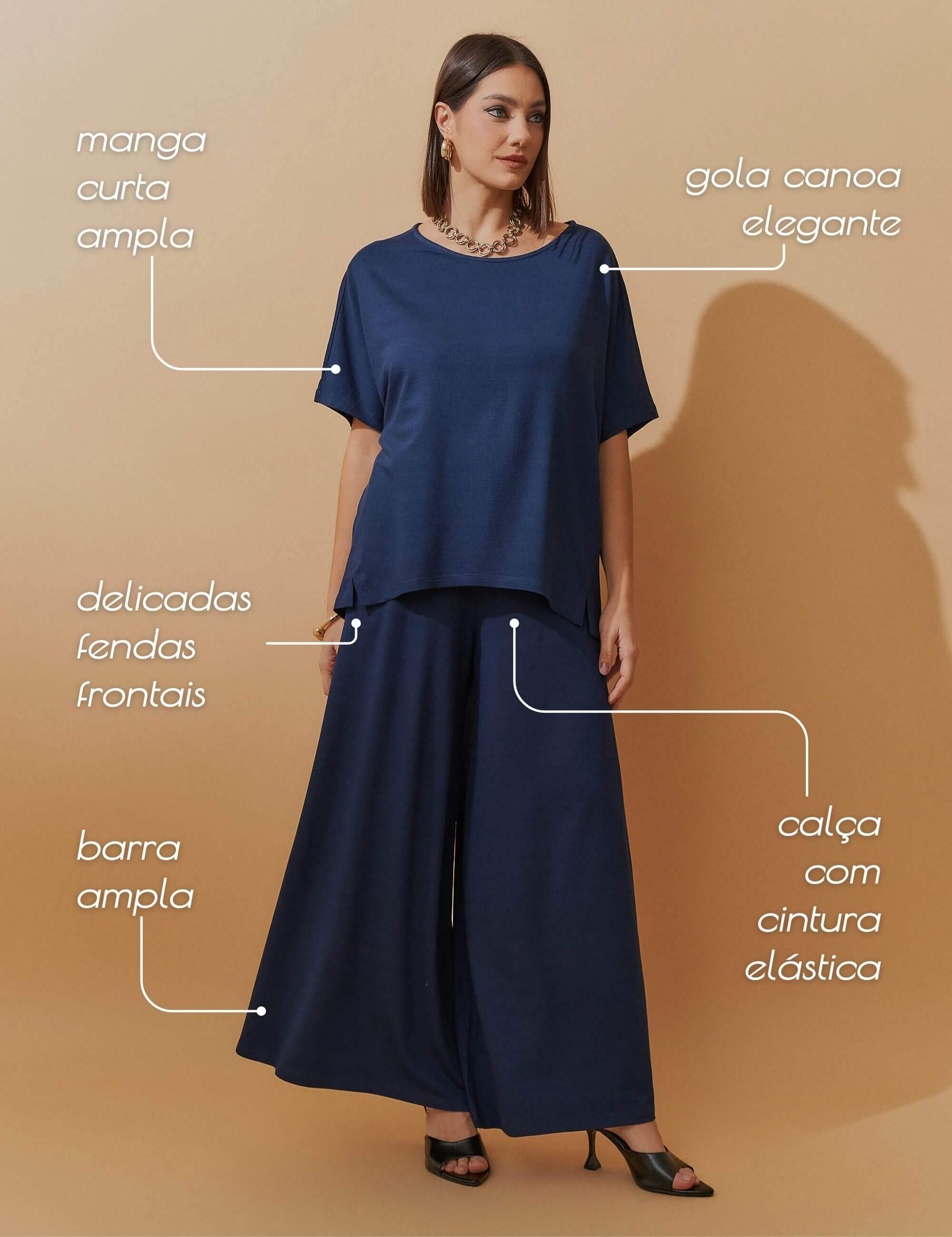 Conjunto Vicenza Lisa Azul Marinho