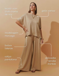 Conjunto Vicenza Lisa Bege MPB