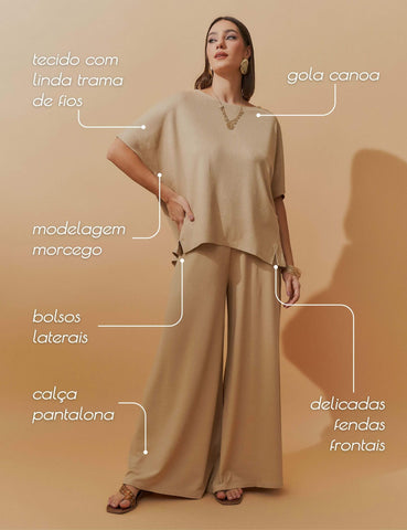 Conjunto Vicenza Lisa Bege MPB