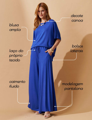 Conjunto Vicenza Lisa Azul Delfino