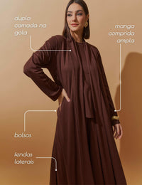 Cardigan Vicenza Maite Marrom Natureza
