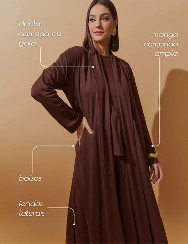 Cardigan Vicenza Maite Marrom Natureza