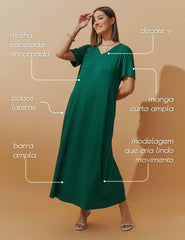 Vestido Canelado Nadine Verde Castanheira