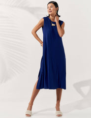 Vestido Canelado Nayla Azul Profundo