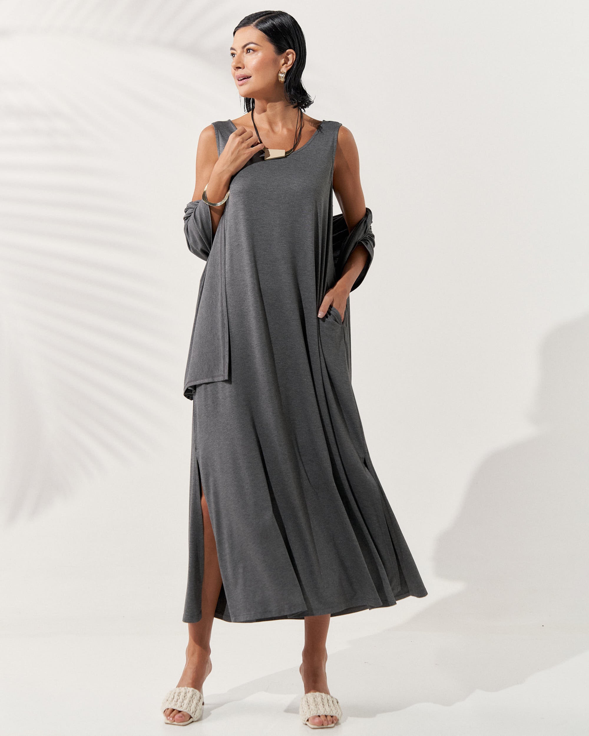 Vestido Nyla Mescla Escuro