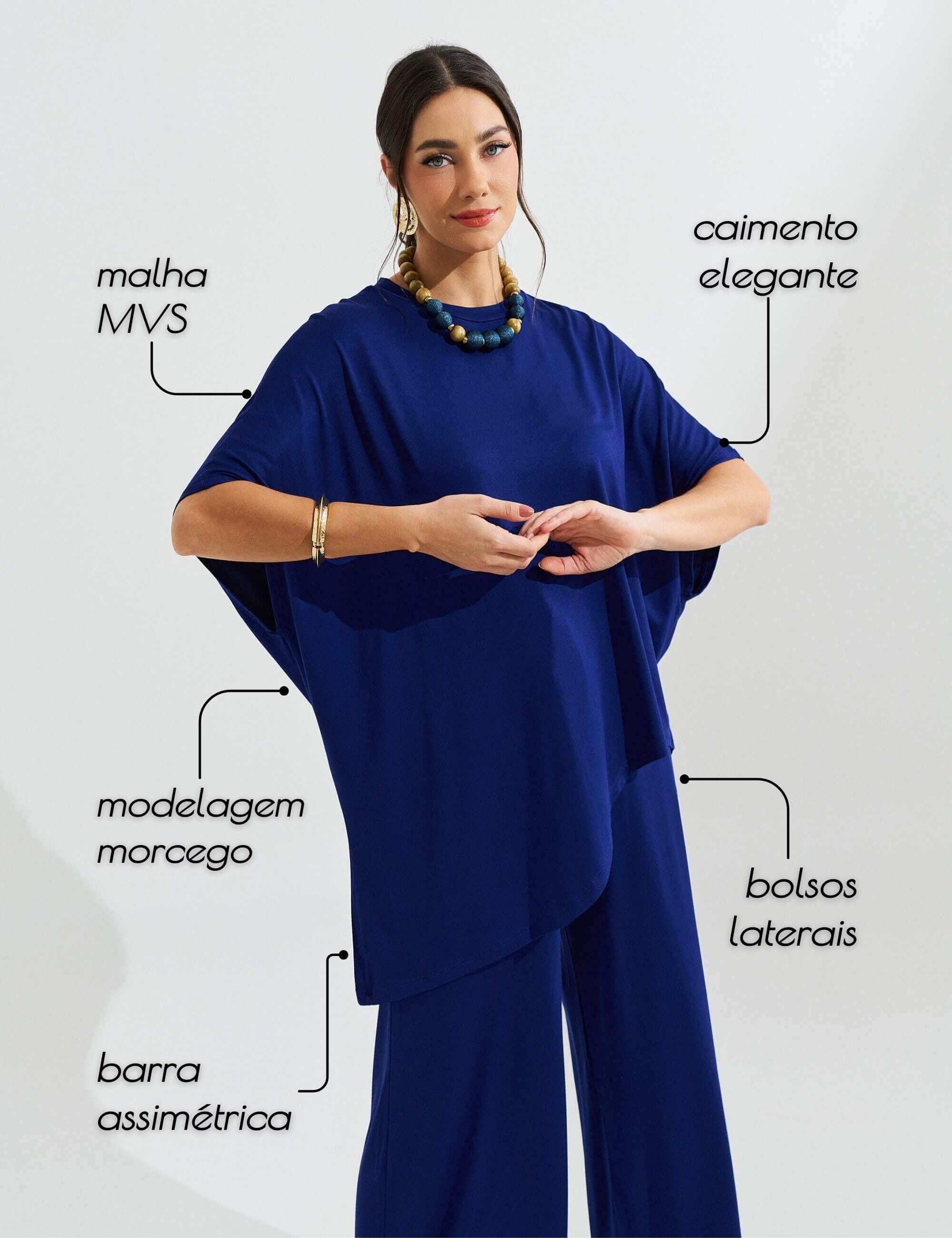 Conjunto Olga Azul Profundo