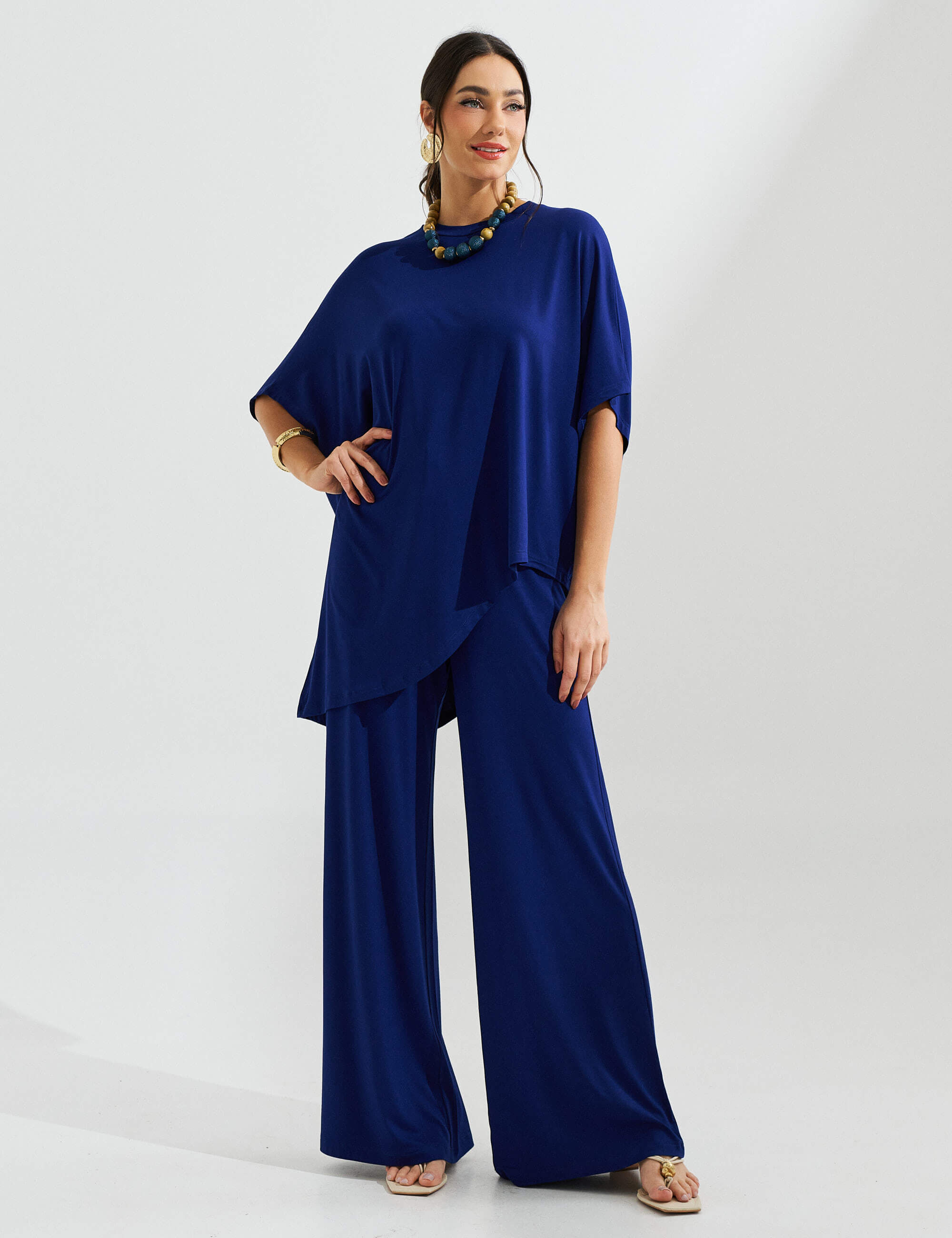 Conjunto Olga Azul Profundo