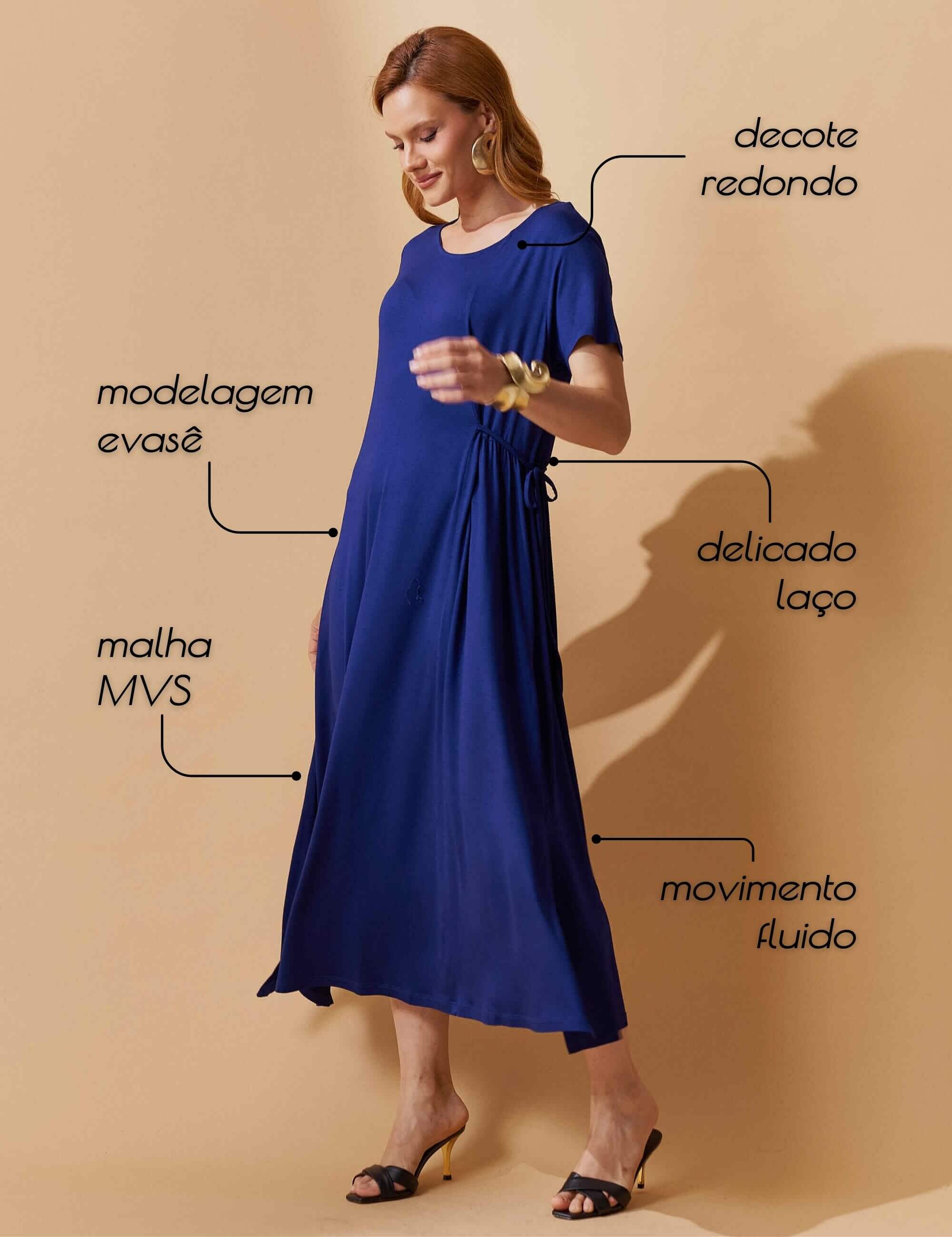 Vestido Otavia Azul Profundo