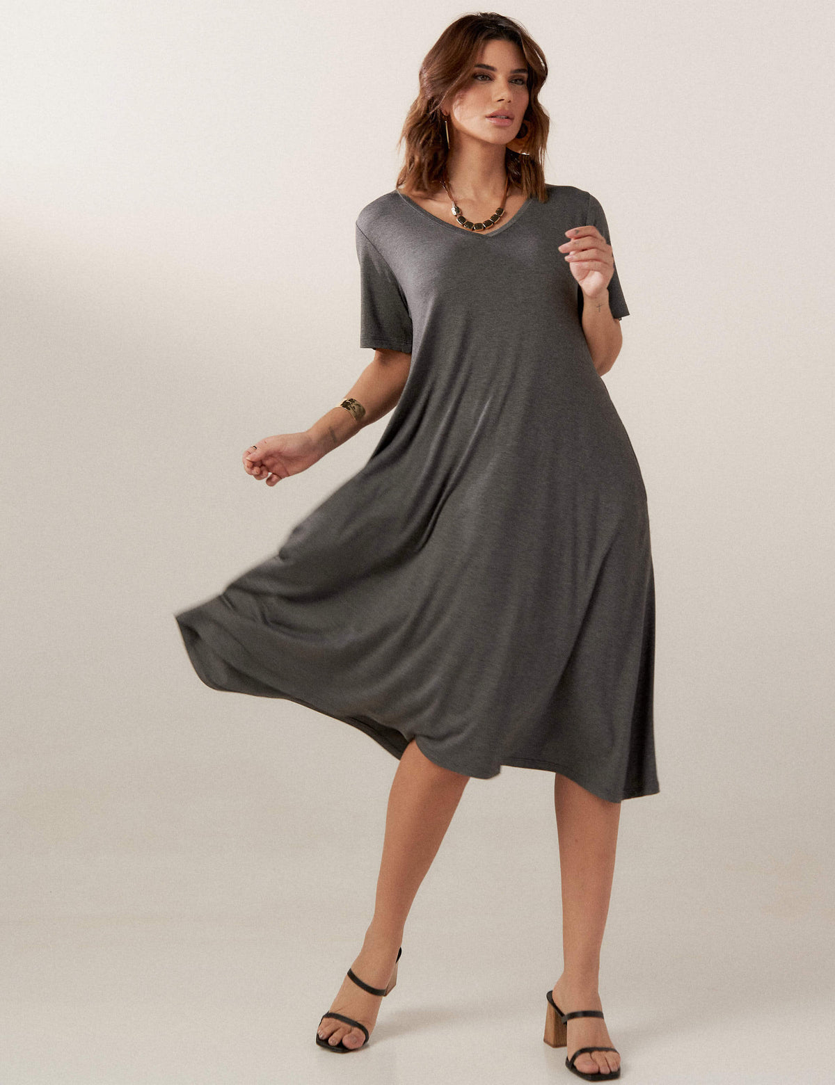 Vestido Olimpia Mescla Escuro