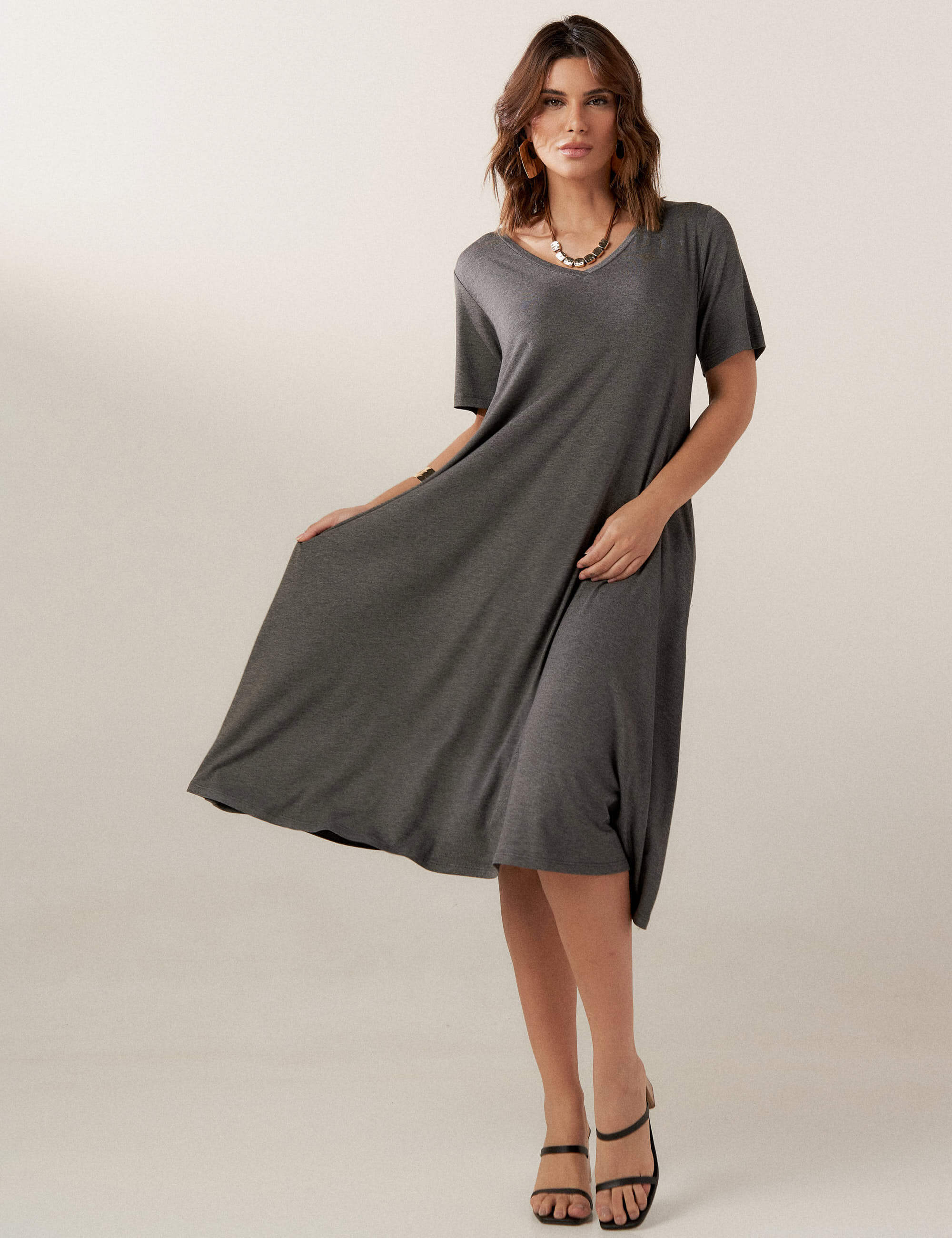 Vestido Olimpia Mescla Escuro