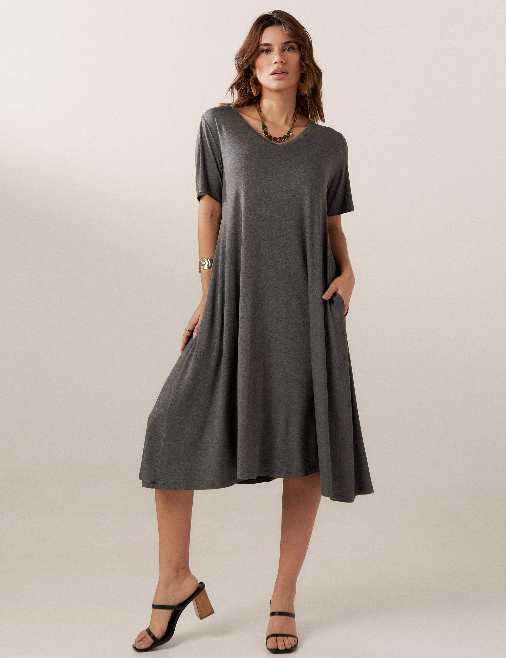 Vestido Olimpia Mescla Escuro