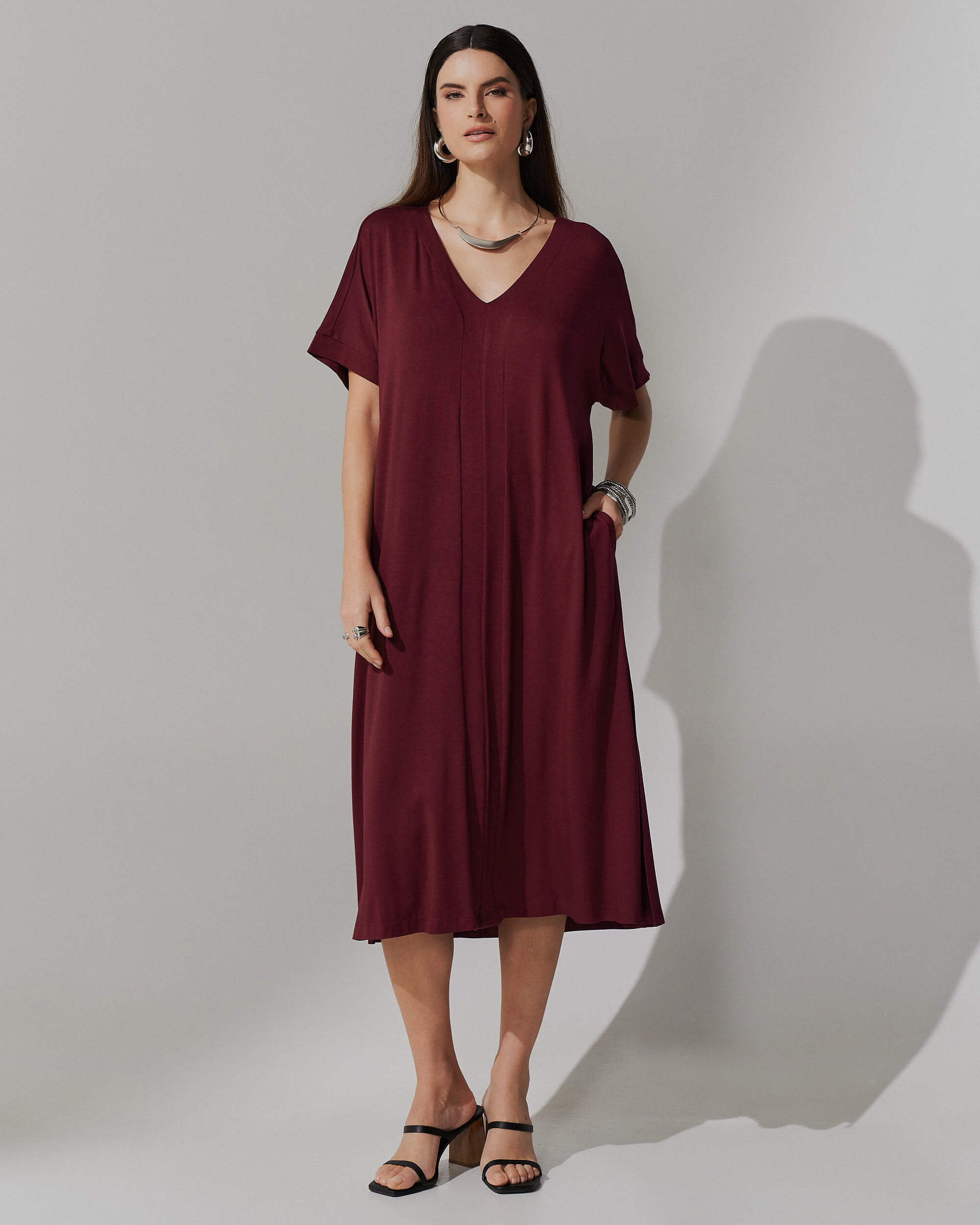 Vestido Odória Bordo