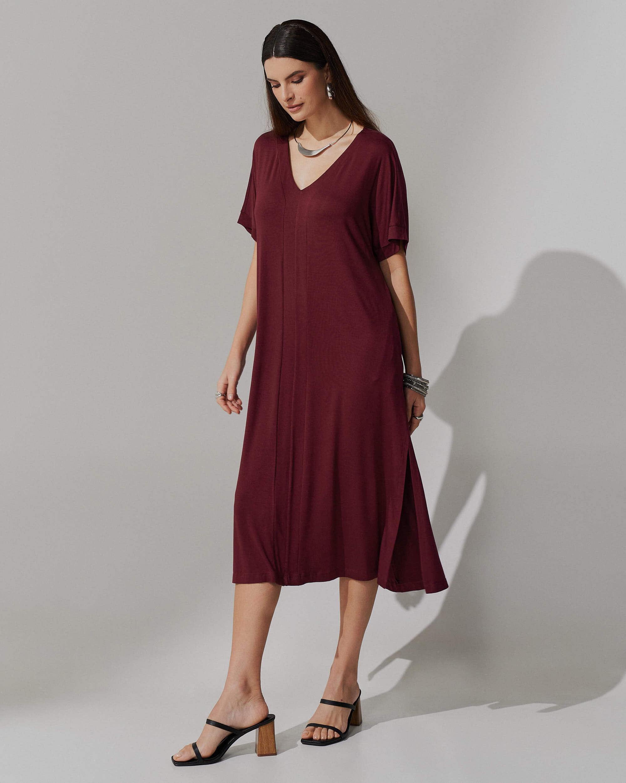 Vestido Odória Bordo