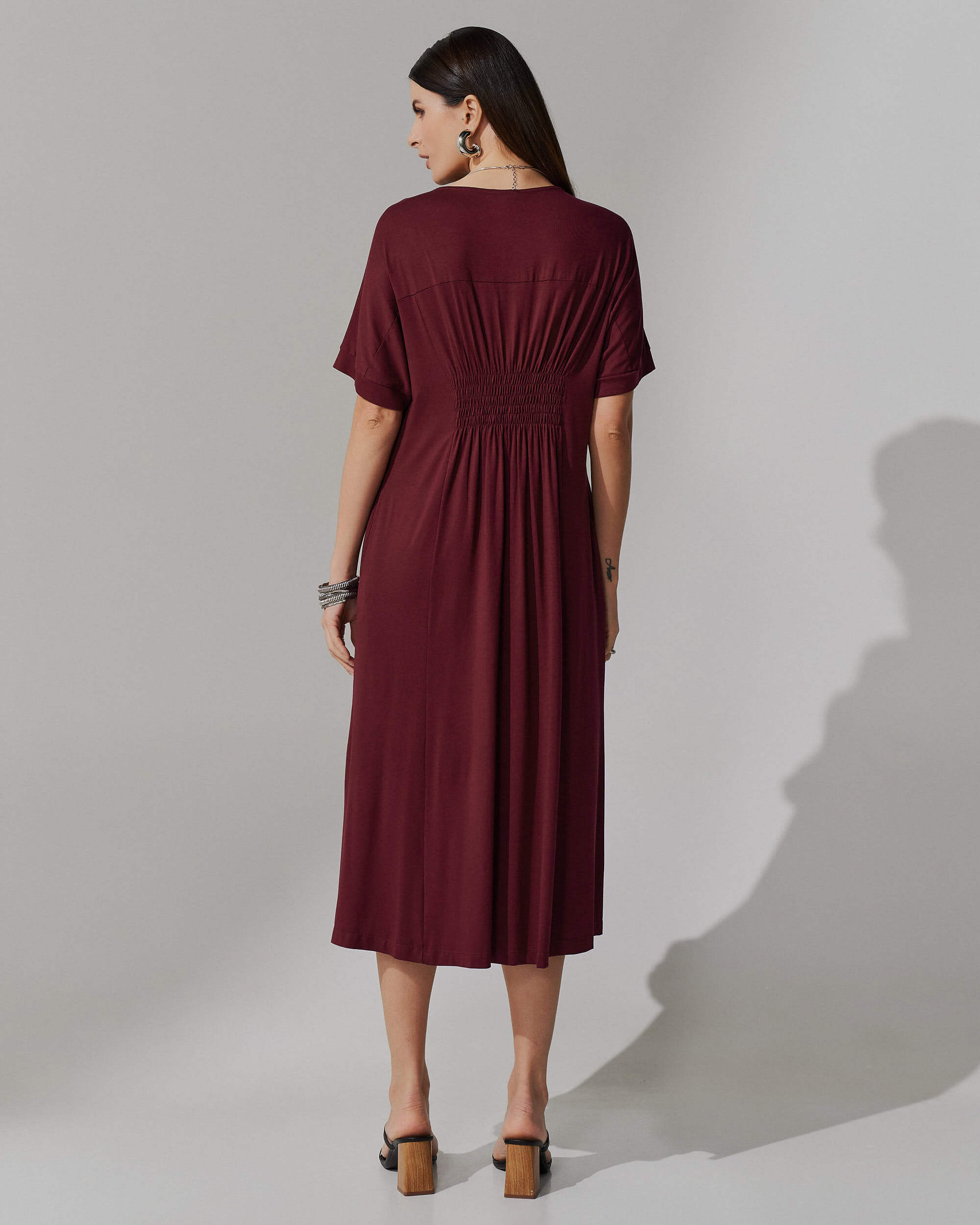 Vestido Odória Bordo