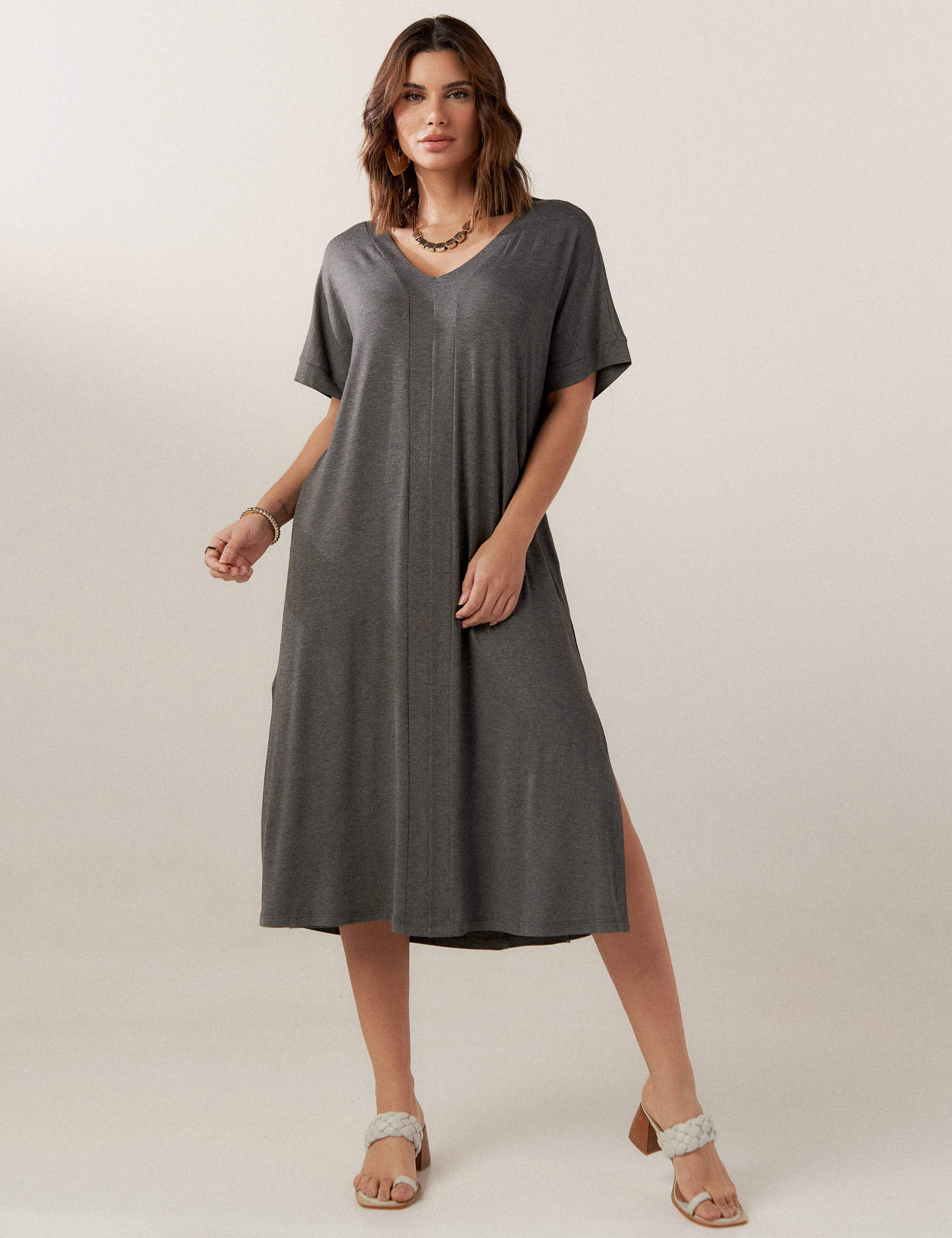 Vestido Odória Mescla Escuro