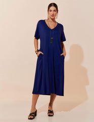 Vestido Odória Azul Profundo