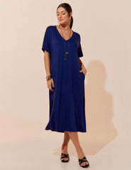 Vestido Odória Azul Profundo