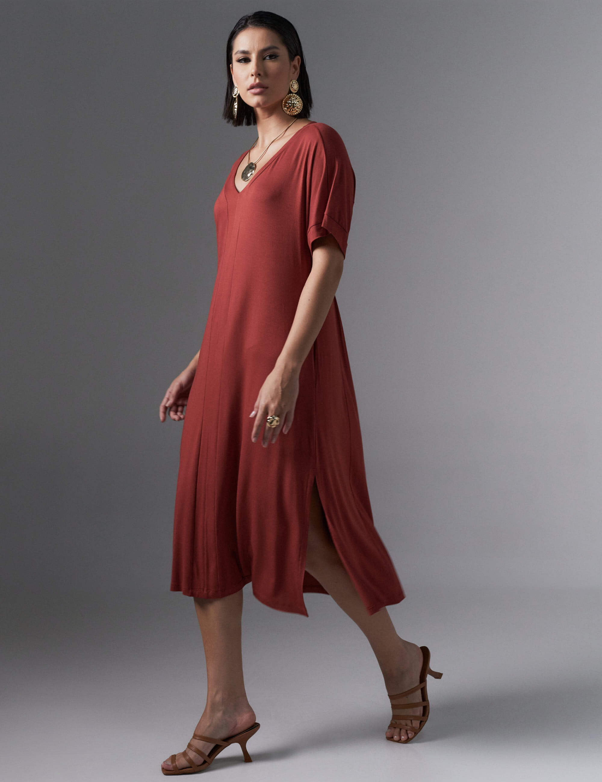 Vestido Odória Marrom Galápagos