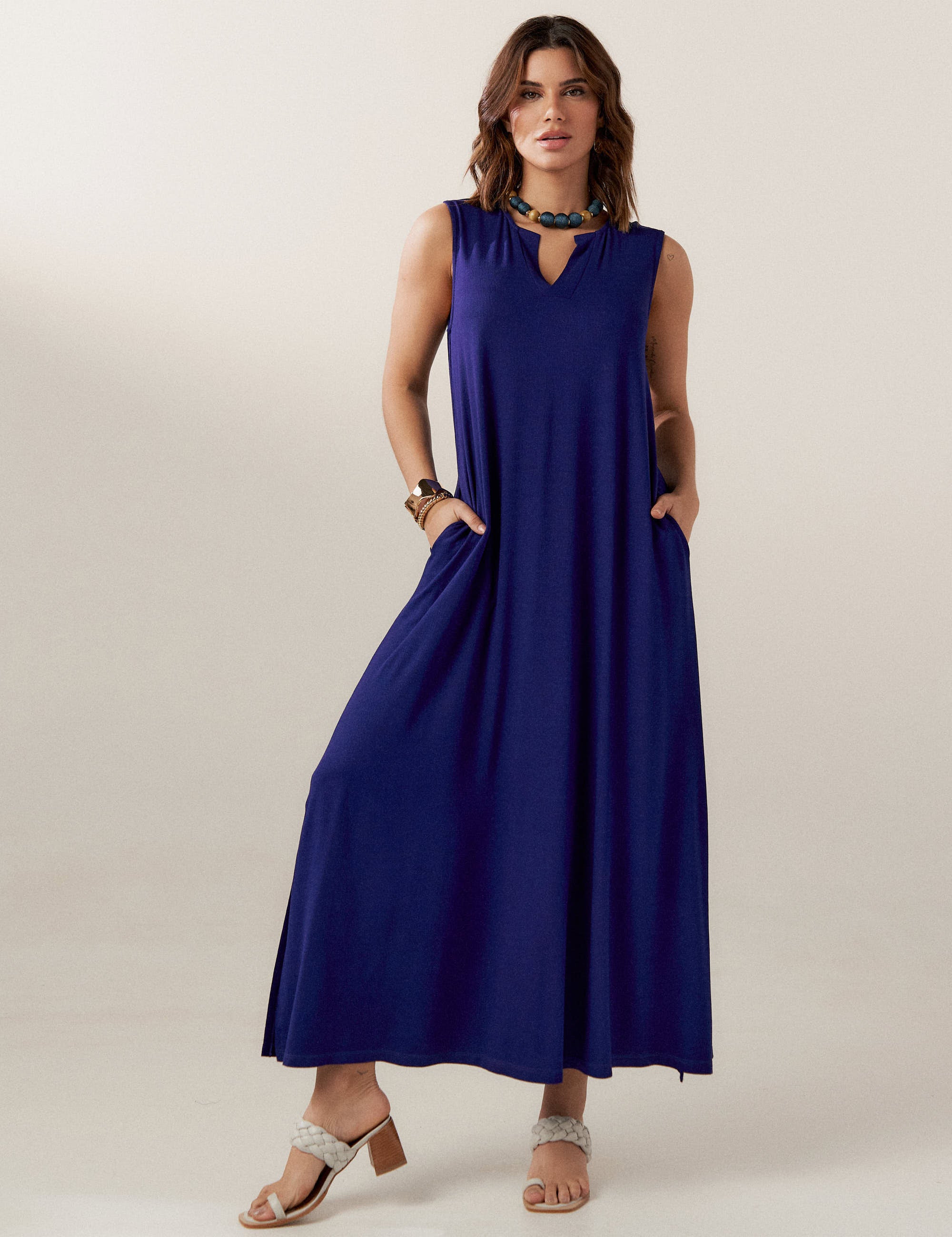 Vestido Vicenza Orpa Azul Profundo
