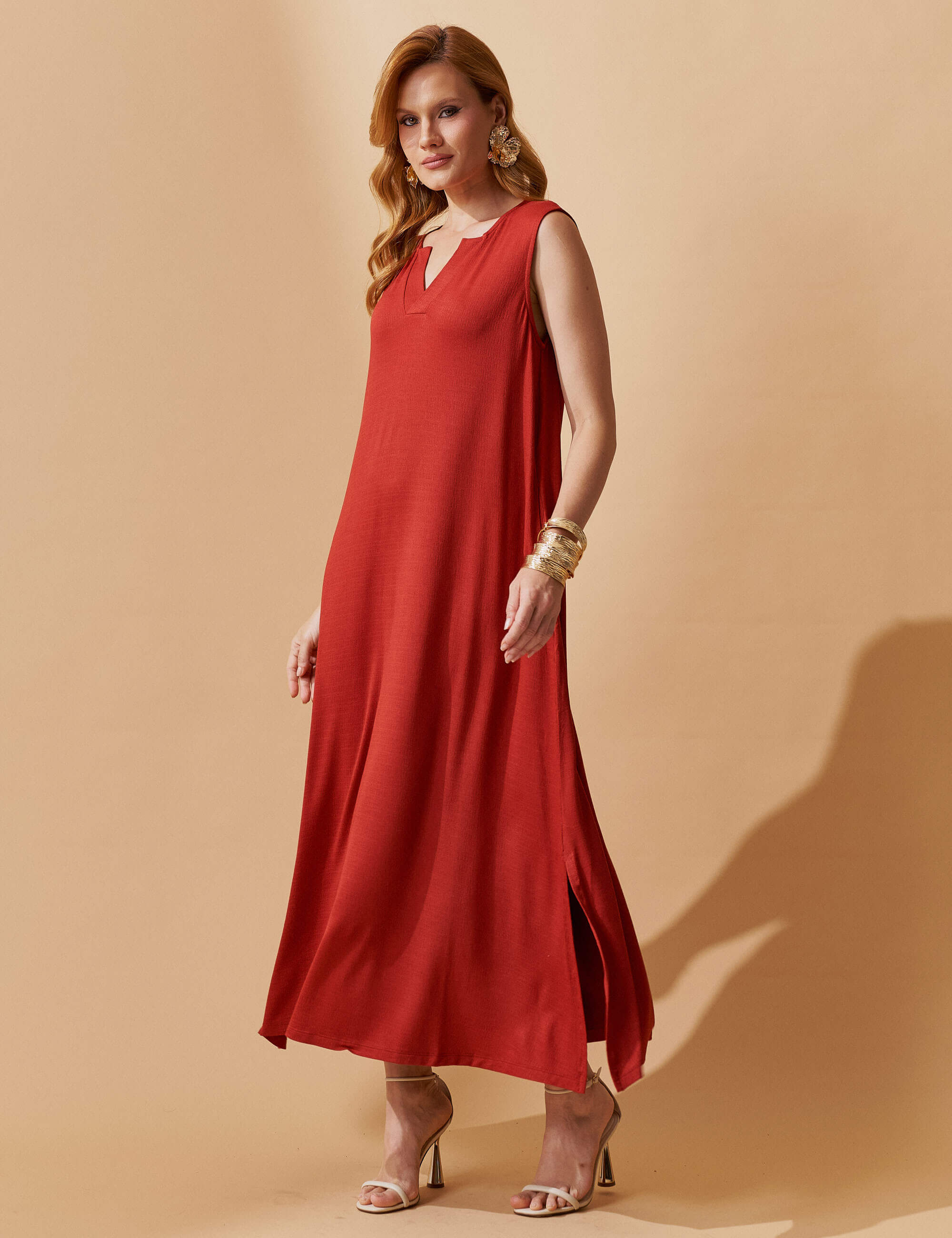 Vestido Vicenza Orpa Marrom Galápagos
