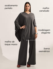 Blusa Canelado Odalis Mescla Escuro