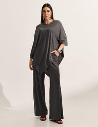 Blusa Canelado Odalis Mescla Escuro