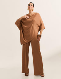 Blusa Canelado Odalis Caramelo Nougat
