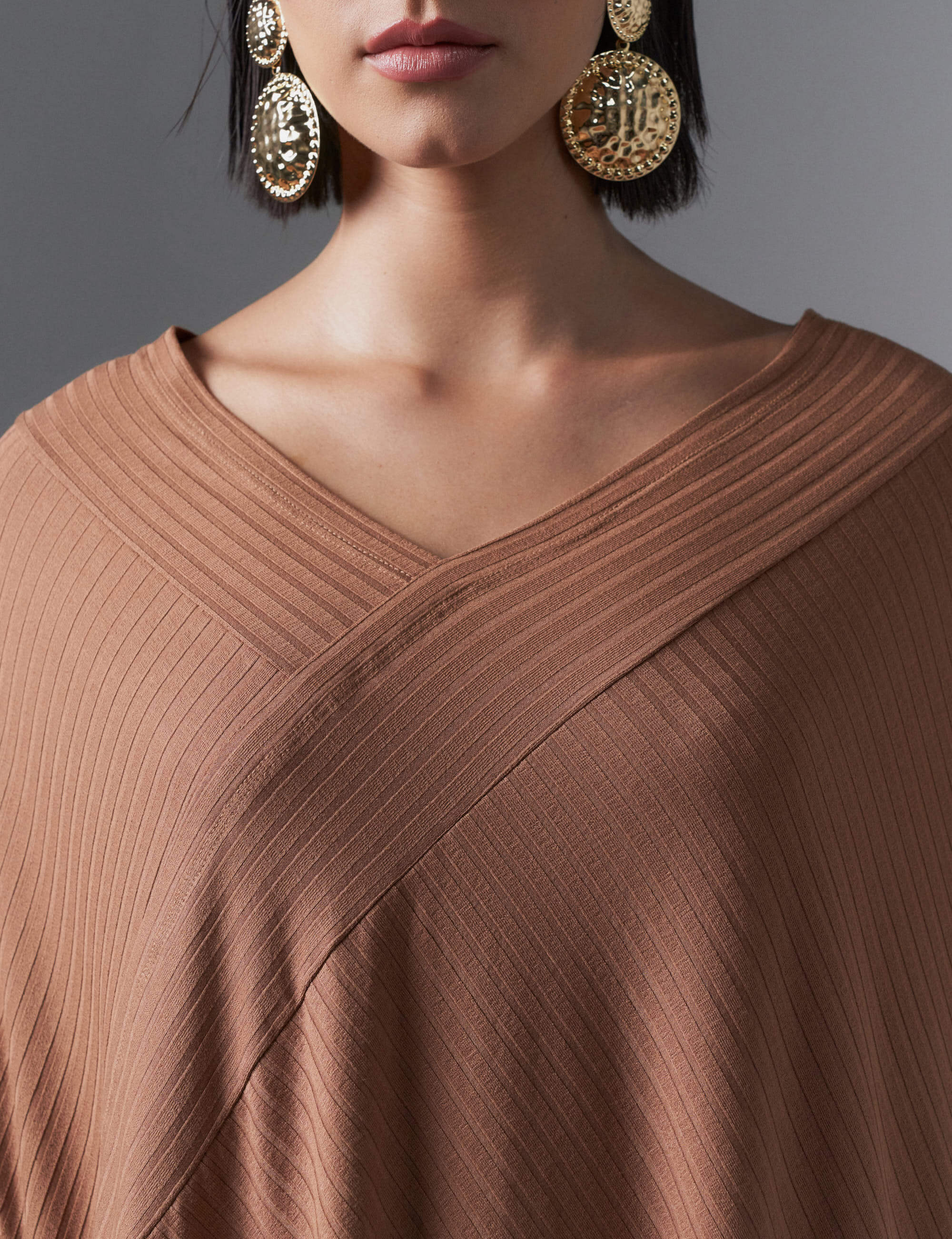 Blusa Canelado Odalis Caramelo Nougat