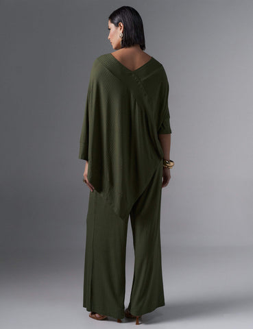 Blusa Canelado Odalis Verde Country