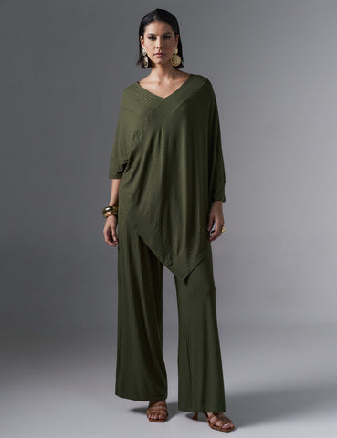 Blusa Canelado Odalis Verde Country