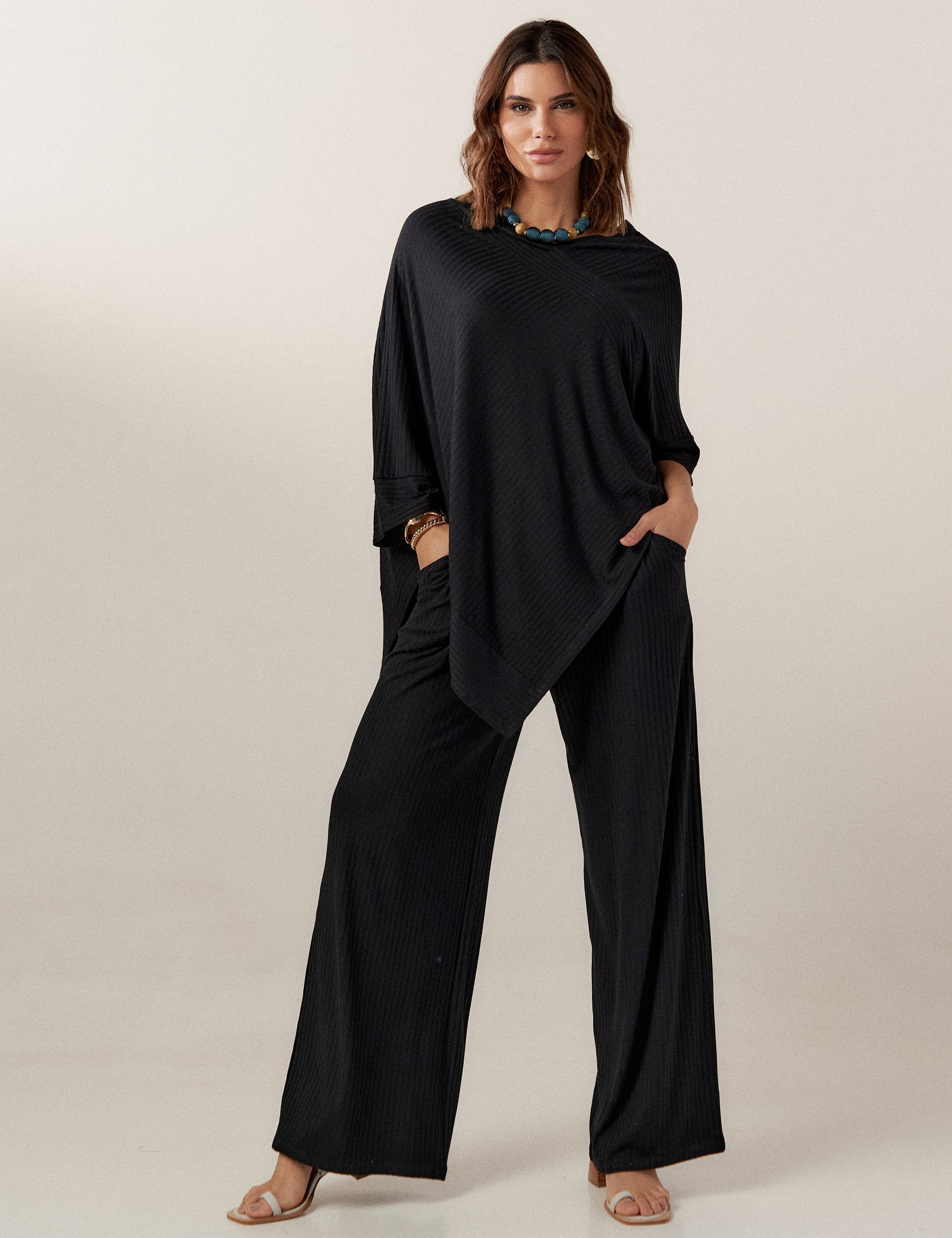 Blusa Canelado Odalis Preto