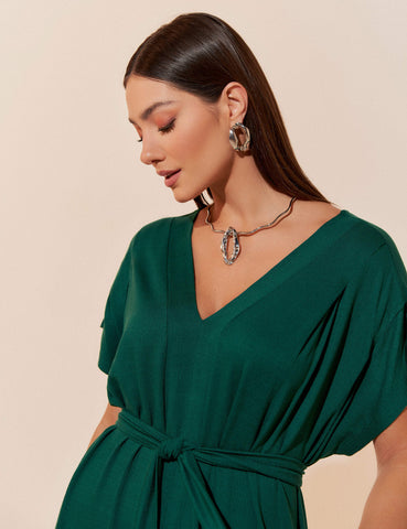 Vestido Vicenza Polina Verde Castanheira
