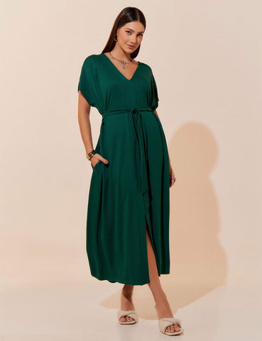 Vestido Vicenza Polina Verde Castanheira