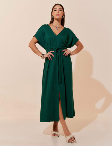 Vestido Vicenza Polina Verde Castanheira
