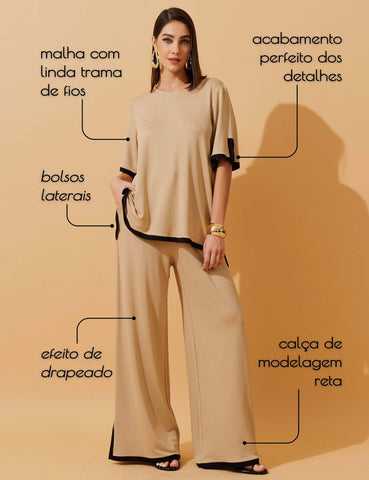 Conjunto Vicenza Palmira Bege MPB