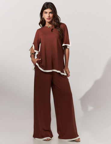 Conjunto Vicenza Palmira Marrom Tamara