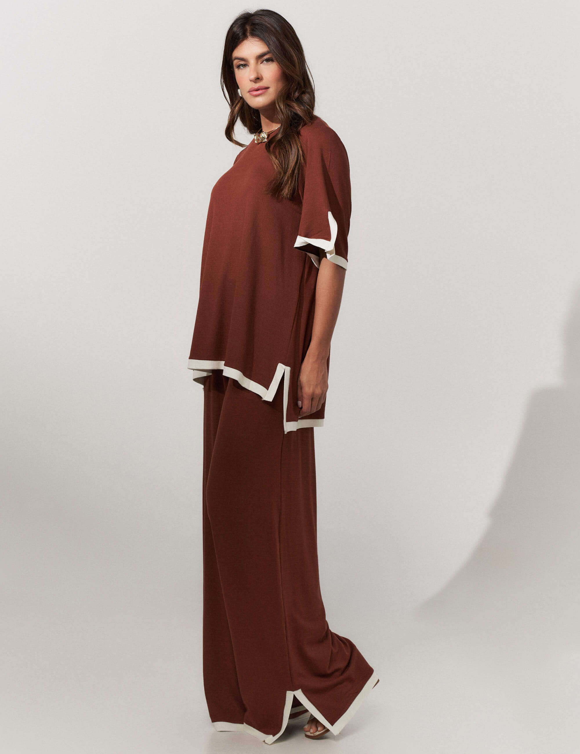 Conjunto Vicenza Palmira Marrom Tamara