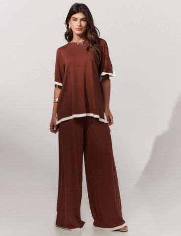 Conjunto Vicenza Palmira Marrom Tamara