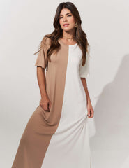 Vestido Pruella Bege/ Off white