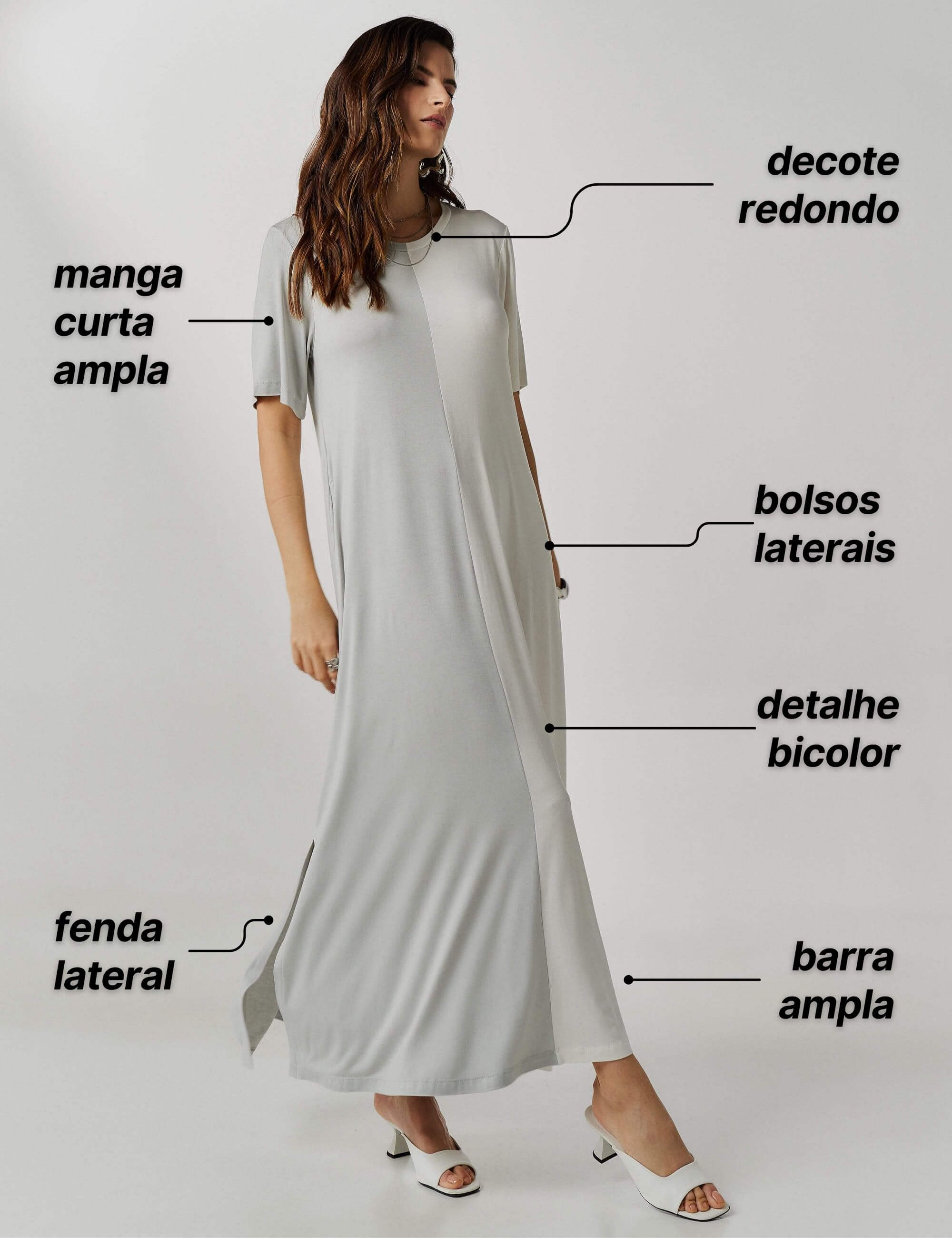 Vestido Pruella Gelo/ Off white