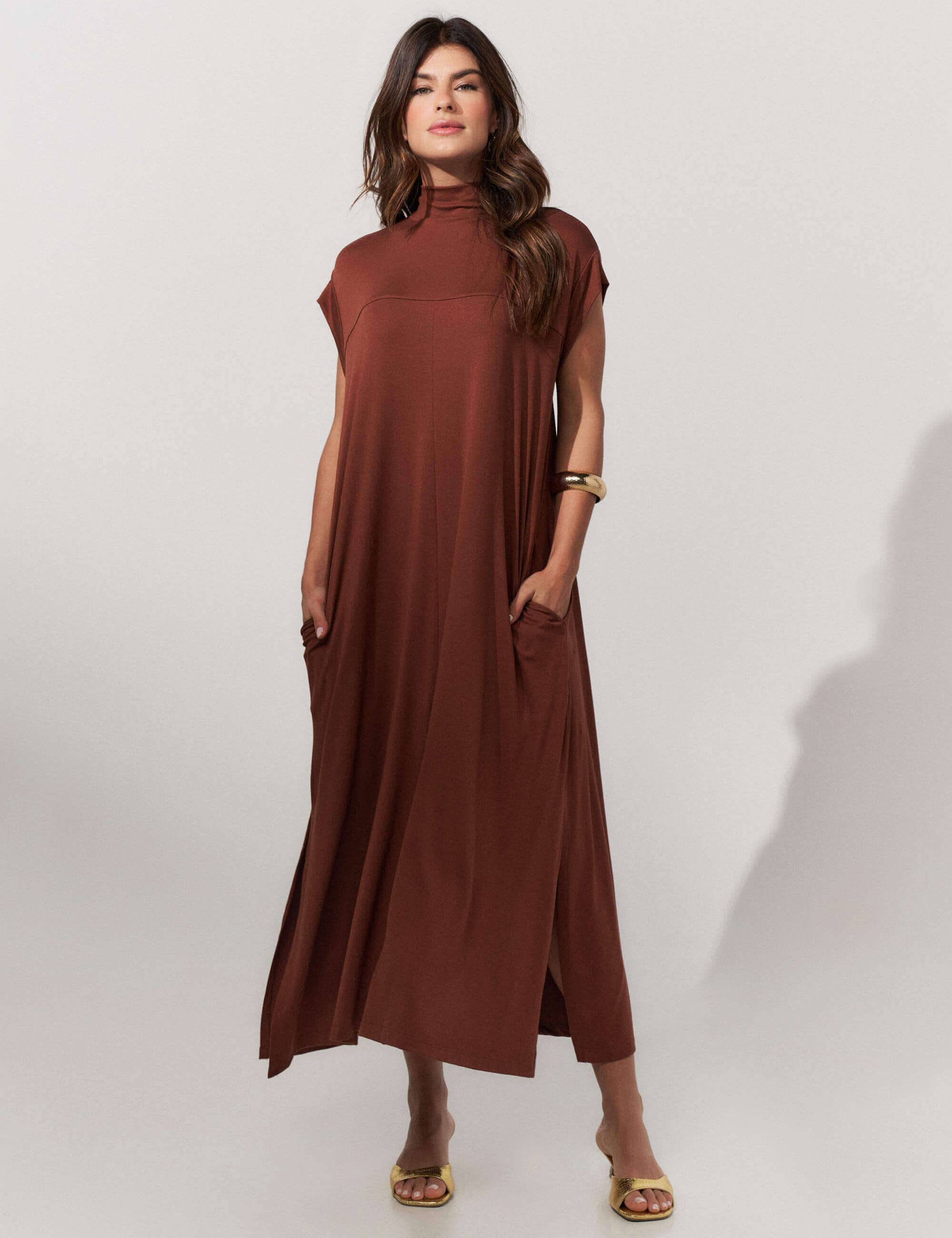 Vestido Petula Marrom Tamara