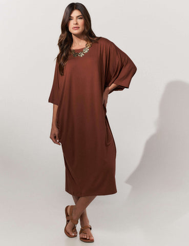 Vestido Pura Marrom Tamara