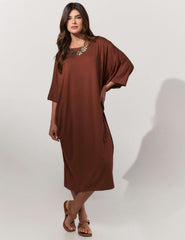 Vestido Pura Marrom Tamara