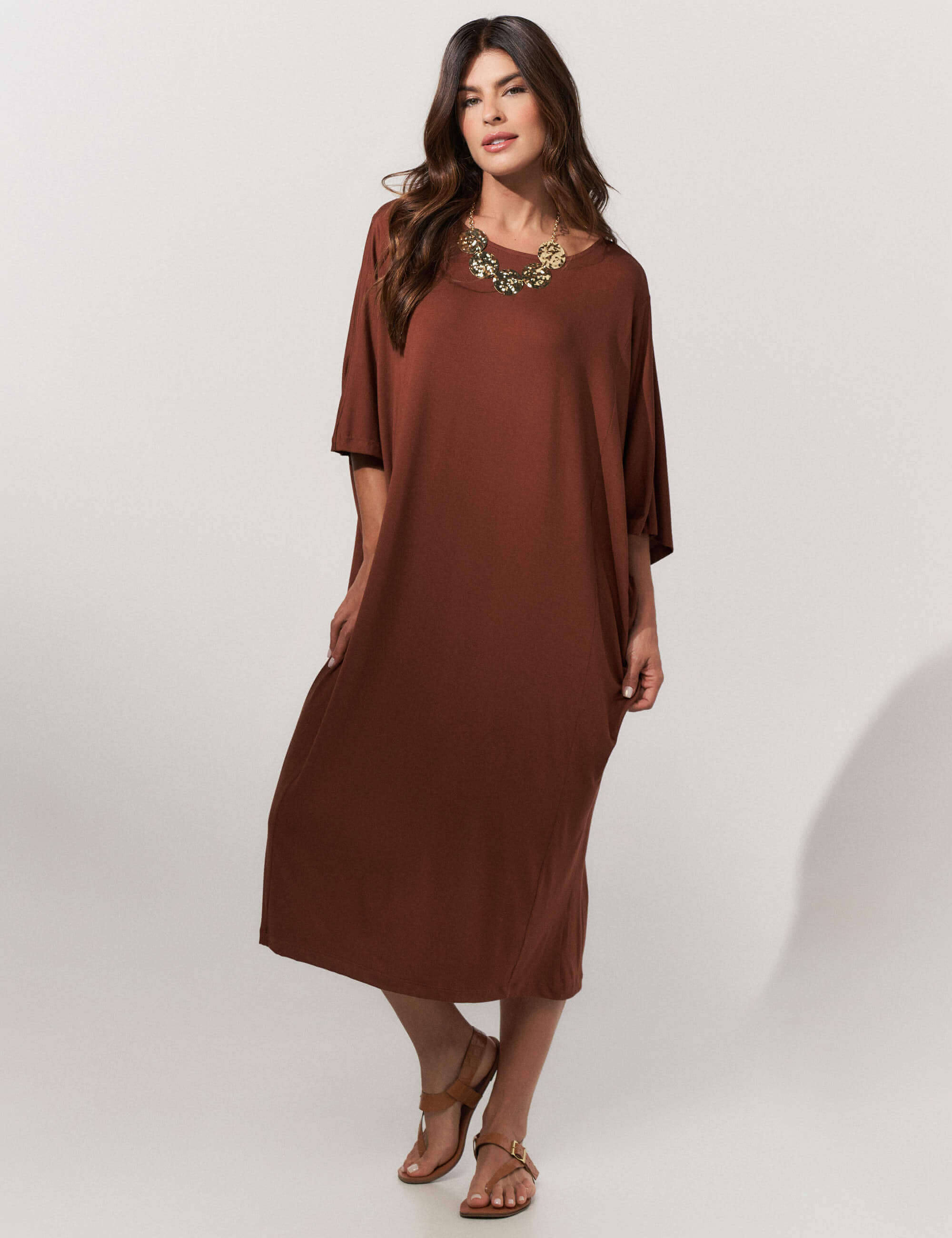Vestido Pura Marrom Tamara