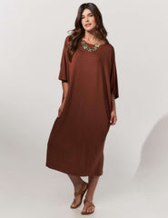 Vestido Pura Marrom Tamara