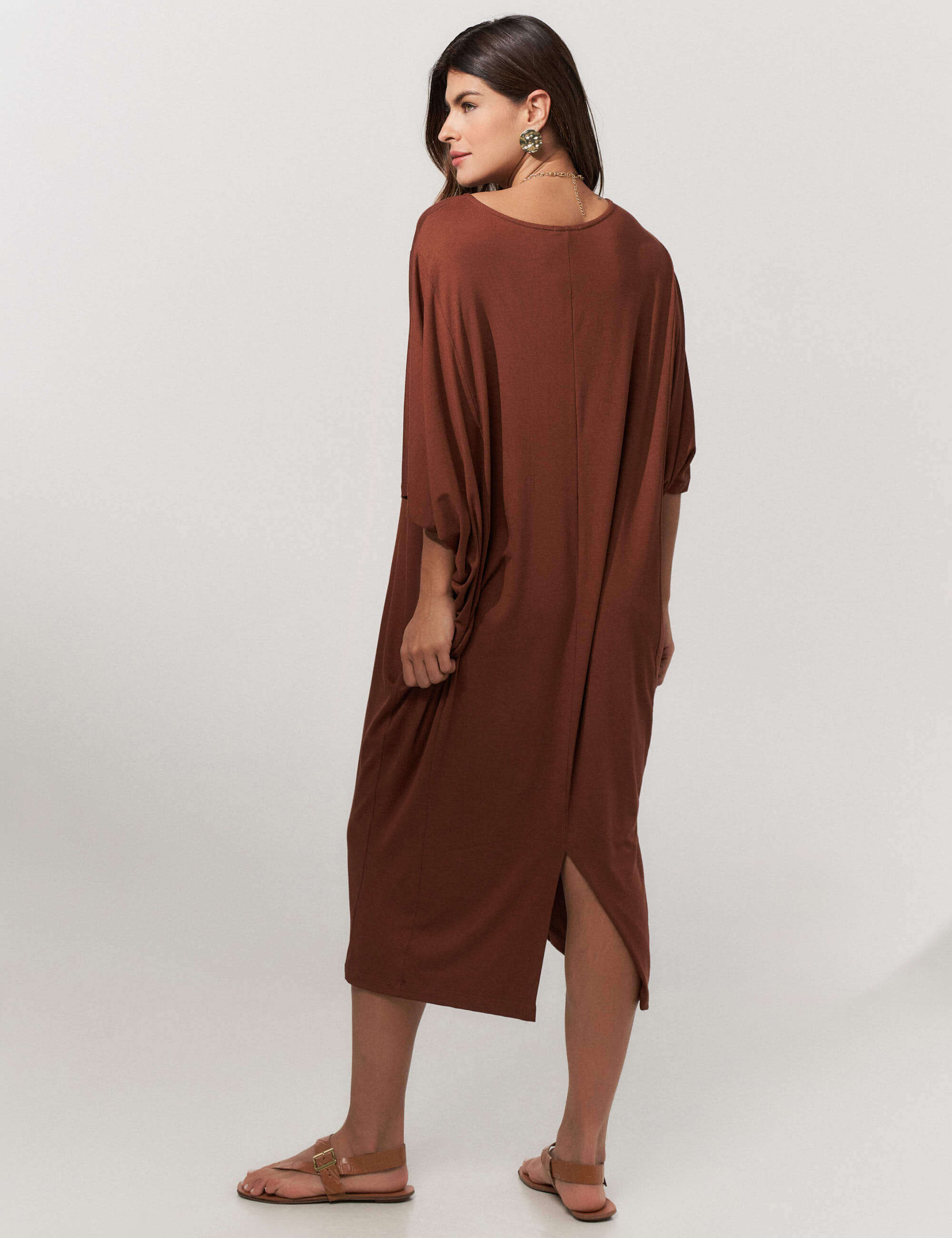 Vestido Pura Marrom Tamara