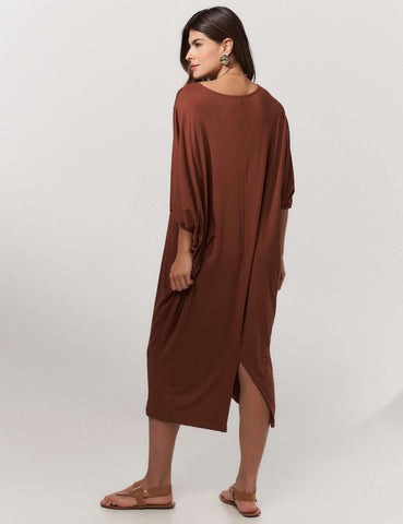 Vestido Pura Marrom Tamara