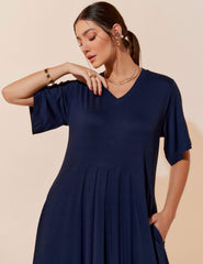 Vestido Vicenza Penne Azul Marinho