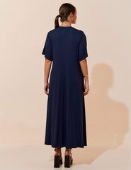 Vestido Vicenza Penne Azul Marinho